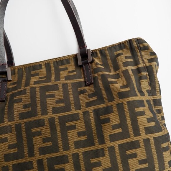 Authentic Preowned Vintage Fendi Brown Zucca Canvas Handbag - Picture 2 of 16